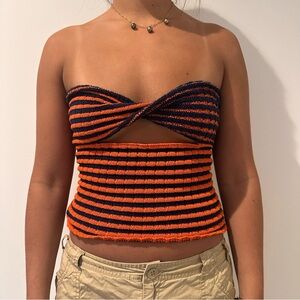 Striped Knit Tube Top